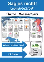Vorschau - Arbeitsblätter - Sag es nicht Tiere im Wasser - DaZ/DaF, Deutsch (Spiel) - Deckblatt