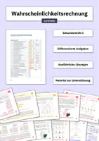Vorschau - Stationenlernen - Materialpaket: Lerntheken zur Wahrscheinlichkeitsrechnung (Größen S/M/L) - Deckblatt