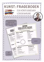 Vorschau - Arbeitsblätter - Fragebogen KUNST Vorerfahrung und Interesse der Schüler - Deckblatt