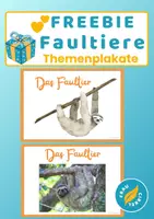 Vorschau - Poster - Faultiere im Sachunterricht Themenplakat Freebie - Deckblatt
