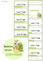 Vorschau - Mal- und Bastelvorlagen - Einschulung Countdown Schulkind - Seite 1
