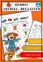 Vorschau - Arbeitsblätter - Wortschatzübung Artikel Begleiter zum Thema Herbst DaZ DaF A1 A2 - Deckblatt