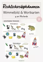 Vorschau - Arbeitsblätter - Rechtschreibphänomen: e am Wortende (Wimmelbild & Wortkarten) - Deckblatt