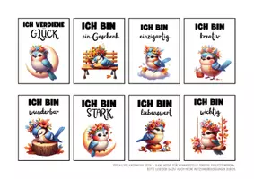 Vorschau - Anderer Materialtyp - Mutmachkarten Vogel | Positive Affirmationen für Selbstvertrauen | Klasse 3–6 - Seite 2