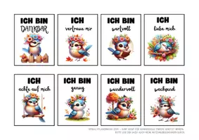Vorschau - Anderer Materialtyp - Mutmachkarten Vogel | Positive Affirmationen für Selbstvertrauen | Klasse 3–6 - Seite 3