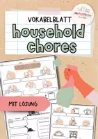 Vorschau - Merkblätter - Household chores: Vokabelblatt - Deckblatt