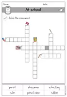 Vorschau - Arbeitsblätter - School things at school crossword Kreuzworträtsel differenziert - Englisch - Seite 2