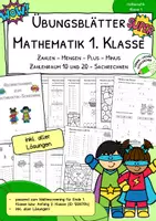 Vorschau - Arbeitsblätter - Mathematik 1. Klasse – Rechentraining im Zahlenraum 20 | Übungsblätter mit Lösungen - Deckblatt