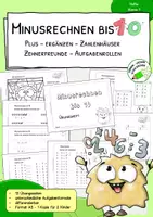 Vorschau - Arbeitsblätter - Minusrechnen im Zahlenraum 10 - Übungsheftchen - Deckblatt