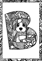 Vorschau - Mal- und Bastelvorlagen - Hunde Buchstaben und Satzzeichen Zentangle-Ausmalbilder - Seite 3