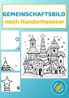 Vorschau - Mal- und Bastelvorlagen - Gemeinschaftsbild im Stil von Hundertwasser 25 Teile - Deckblatt