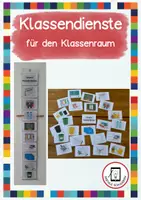 Vorschau - Poster - Klassendienste - Karten für dein Klassenzimmer (blauer Rand) - Deckblatt