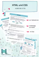 Vorschau - Arbeitsblätter - Informatik: HTML und CSS einführen - Deckblatt