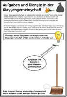 Vorschau - Anderer Materialtyp - Aufgaben und Dienste in einer Klassengemeinschaft erarbeiten - Seite 1