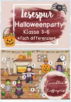Vorschau - Arbeitsblätter - Lesespur "Halloweenparty" - Klasse 3-6 - 4fach differenziert - Deckblatt