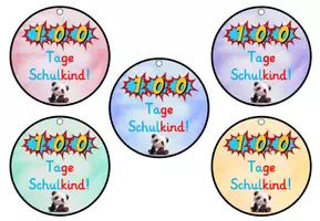 Vorschau - Mal- und Bastelvorlagen - 100 Tage Schulkind für deine Pandaklasse - Seite 1