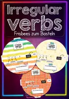 Vorschau - Mal- und Bastelvorlagen - Irregular verbs • Frisbees zum Basteln - Deckblatt