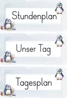 Vorschau - Poster - Tagestransparenz Pinguinklasse, Klassentier, Stundenplan, Tagesablauf, Pinguin - Seite 1