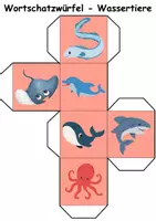 Vorschau - Arbeitsblätter - Bilderwürfel Tiere im Wasser - DaZ/DaF, Deutsch (Spiel) - Seite 1