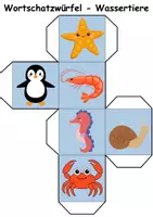 Vorschau - Arbeitsblätter - Bilderwürfel Tiere im Wasser - DaZ/DaF, Deutsch (Spiel) - Seite 2