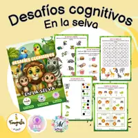 Vista previa - Hojas de trabajo - Desafíos cognitivos en la selva - Portada