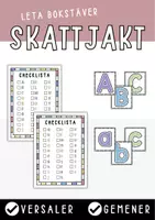 förhandsvisning - Skattjakt - bokstäver - försättsblad
