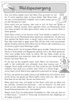 Vorschau - Arbeitsblätter - Leseübungen zum sinnentnehmenden Lesen: Waldspaziergang - Seite 1