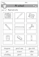 Vorschau - Arbeitsblätter - School things - At school Arbeitsblatt 3-fach differenziert - Englisch - Seite 3