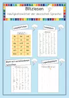 Vorschau - Arbeitsblätter - * Blitzlesen * : Häufigkeitswörter der deutschen Sprache - Deckblatt