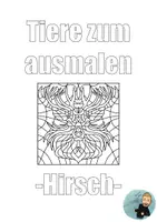 Vorschau - Mal- und Bastelvorlagen - Ausmalbild Hirsch - Deckblatt
