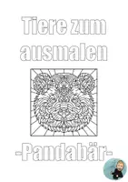 Vorschau - Mal- und Bastelvorlagen - Ausmalbild Pandabär - Deckblatt