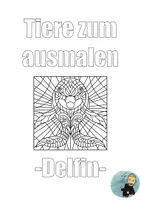 Vorschau - Mal- und Bastelvorlagen - Ausmalbild Delfin - Deckblatt