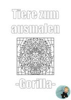 Vorschau - Mal- und Bastelvorlagen - Ausmalbild Gorilla - Deckblatt