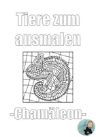 Vorschau - Mal- und Bastelvorlagen - Ausmalbild Chamäleon - Deckblatt