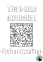 Vorschau - Mal- und Bastelvorlagen - Ausmalbild Schmetterling - Deckblatt
