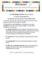 Vorschau - Arbeitsblätter - * Blitzlesen * : Häufigkeitswörter der deutschen Sprache - Seite 1