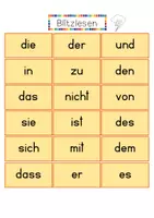 Vorschau - Arbeitsblätter - * Blitzlesen * : Häufigkeitswörter der deutschen Sprache - Seite 2
