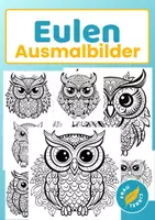 Vorschau - Mal- und Bastelvorlagen - Eulen zum Anmalen mit Mustern 25 Ausmalbilder - Deckblatt