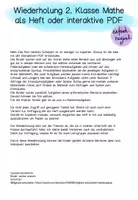 Vorschau - Interaktives Material - Wiederholung 2. Klasse Mathe interaktive PDF - Seite 1