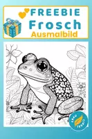 Vorschau - Mal- und Bastelvorlagen - Frosch zum Anmalen mit Mustern Freebie - Deckblatt