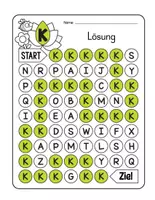 Vorschau - Arbeitsblätter - Buchstabenlabyrinth / Suchsel Buchstabe "K" inkl. Lösung - Seite 2