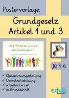 Vorschau - Poster - FREEBIE! Poster: Grundgesetz Artikel 1 und 3 (Klassenraumgestaltung, soziales Lernen) - Deckblatt