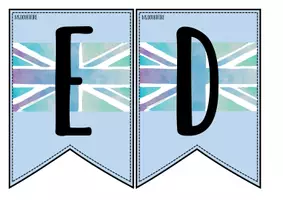 Vorschau - Mal- und Bastelvorlagen - Wimpelkette Landeskunde "United Kingdom and royal family" - Seite 3