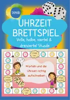 Vorschau - Spiele - Brettspiel Uhrzeit "volle, halbe, viertel & dreiviertel Stunde" | Uhr | Uhrzeit 1 Klasse | Uhrzeit 2 Klasse | Uhr Spiel - Deckblatt