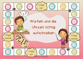 Vorschau - Spiele - Brettspiel Uhrzeit "volle, halbe, viertel & dreiviertel Stunde" | Uhr | Uhrzeit 1 Klasse | Uhrzeit 2 Klasse | Uhr Spiel - Seite 3