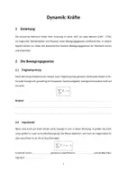 Vorschau - Unterrichtsreihen - Physik: Kapitel - Dynamik (Kräfte) - Deckblatt