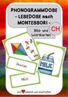 Vorschau - Arbeitsblätter - Lesedose nach Montessori zum Phonogramm CH - Wortkarten/Bildkarten - Deckblatt
