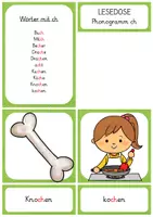 Vorschau - Arbeitsblätter - Lesedose nach Montessori zum Phonogramm CH - Wortkarten/Bildkarten - Seite 2