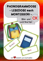 Vorschau - Arbeitsblätter - Lesedose nach Montessori zum Phonogramm CK - Wortkarten/Bildkarten - Deckblatt