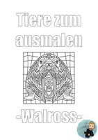 Vorschau - Mal- und Bastelvorlagen - Ausmalbild Walross - Deckblatt